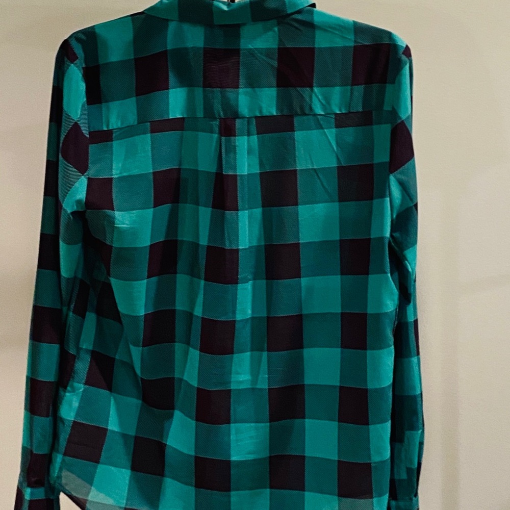 Forever 21 Teal and Black checkered top. - Picture 3 of 3